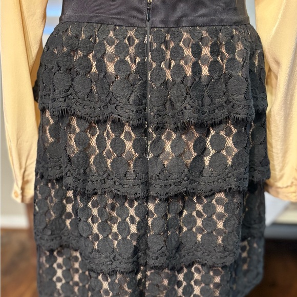 Ann Taylor Black Lace Mini Tiered Skirt for Cocktail Women’s Size 14‎ - Picture 4 of 6